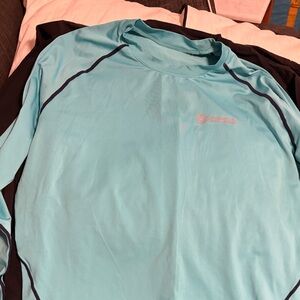 Tesla Men’s Aqua and Black Long-Sleeve Rash Guard